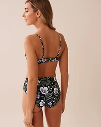 AFTER DARK BLOOMS Twist Bandeau Bikini Top