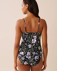 AFTER DARK BLOOMS D Cup V-neck Tankini Top