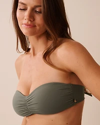 KHAKI GREY Bandeau Bikini Top