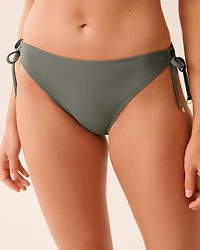 SMOCKED Side Tie Brazilian Bikini Bottom