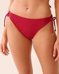 SMOCKED Side Tie Brazilian Bikini Bottom