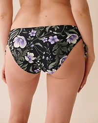 AFTER DARK BLOOMS Cross-Tie Bikini Bottom