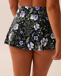 AFTER DARK BLOOMS High Waist Skirt Bikini Bottom