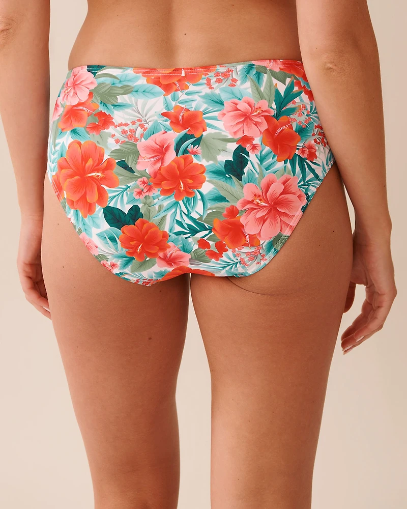 KHAKI GREY Draped Mid Waist Bikini Bottom