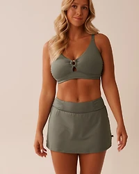 KHAKI GREY High Waist Skirt Bikini Bottom