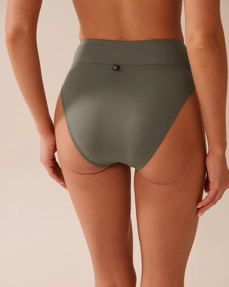 KHAKI GREY High Waist Brazilian Bikini Bottom