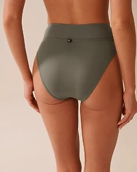 KHAKI GREY High Waist Brazilian Bikini Bottom