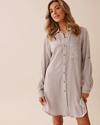 Long Striped Button-down Shirt