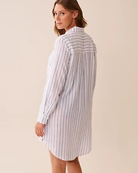 Long Striped Button-down Shirt