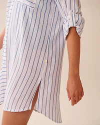 Long Striped Button-down Shirt