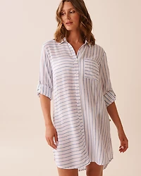 Long Striped Button-down Shirt