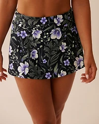 AFTER DARK BLOOMS High Waist Skirt Bikini Bottom