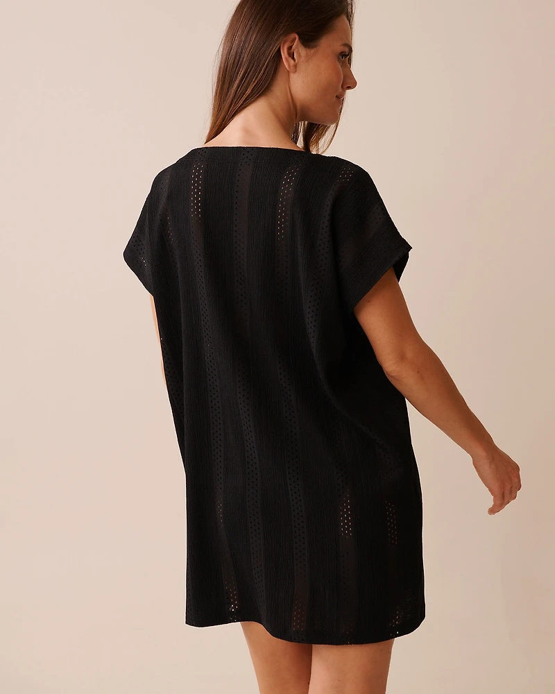 Crinkled V-neck Tunic
