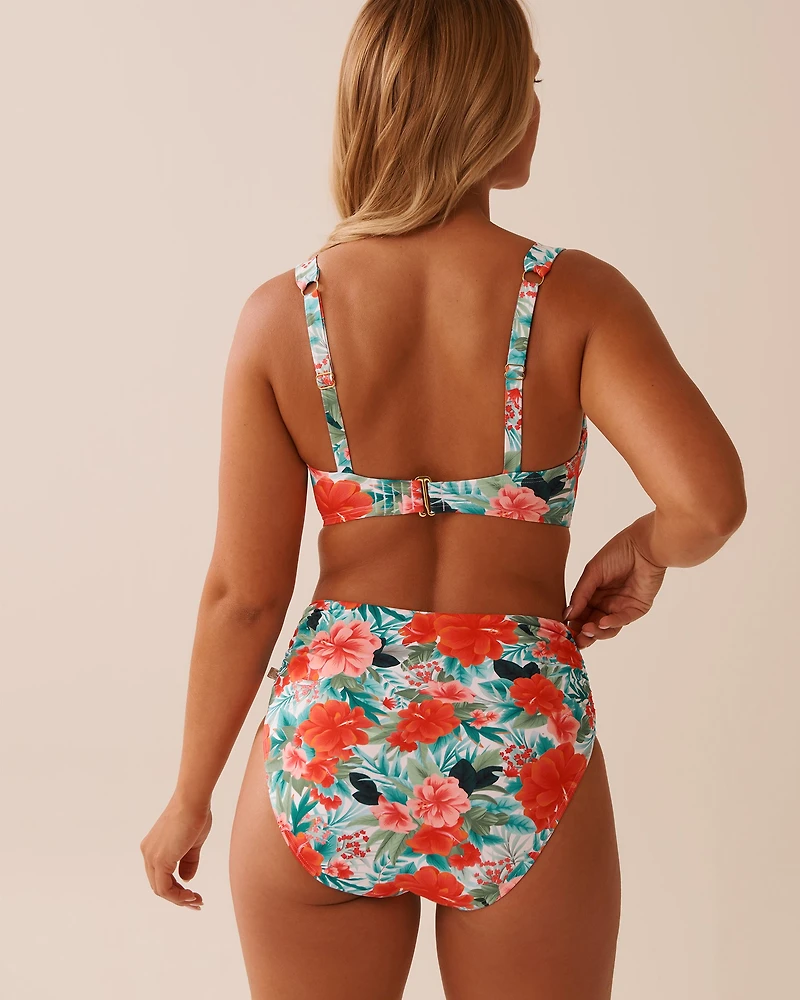 JALAPEÑO RED Ribbed D Cup Balconette Bikini Top