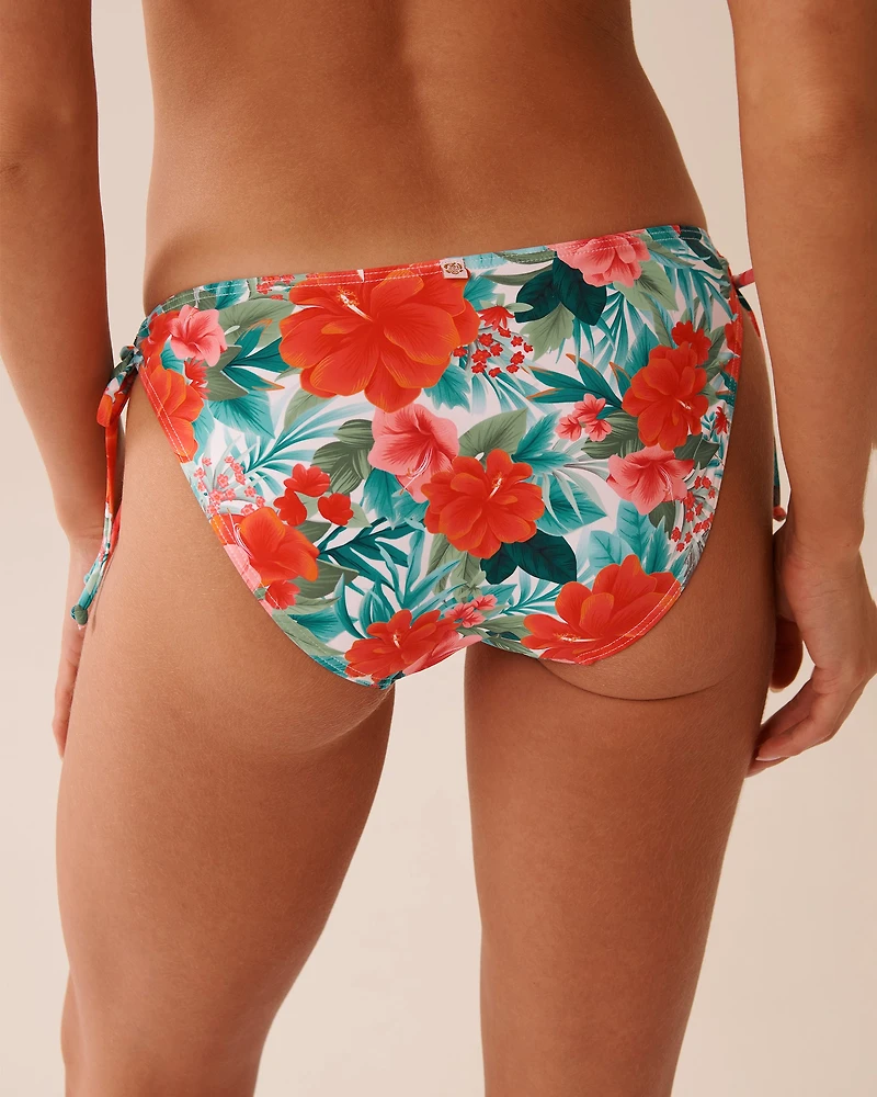 CARIBBEAN SEA Ribbed Side Tie Bikini Bottom