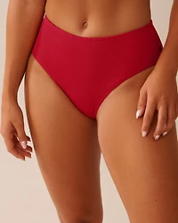 TERRACOTTA Smocked Mid Waist Bikini Bottom