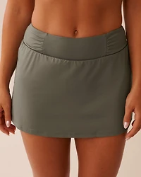 Bas de bikini jupe taille haute KHAKI GREY