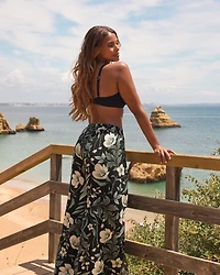 Pantalon fendu en gaze