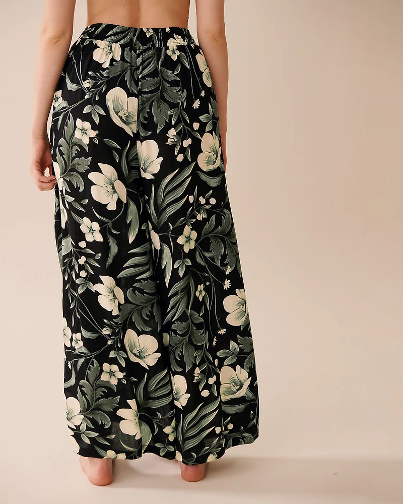 Pantalon fendu en gaze