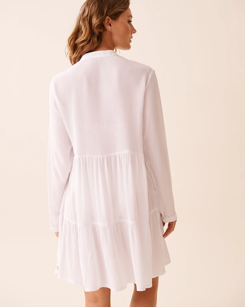 Long Sleeve Tiered Gauze Dress