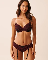 Lightly Lined Embroidered Mesh Bra