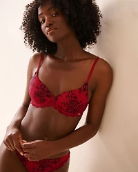 Lightly Lined Microfiber and Lace Bra