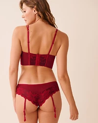 Soutien-gorge corset sans doublure en dentelle et résille