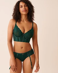 Soutien-gorge corset sans doublure en dentelle et résille