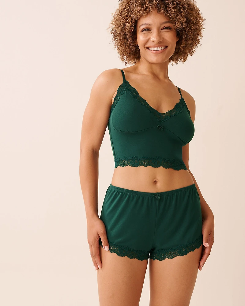 Lace Trim Modal Crop Cami