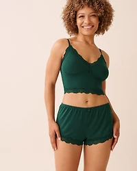 Lace Trim Modal Crop Cami