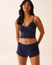 Lace Trim Modal Crop Cami