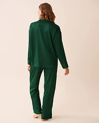 Ensemble pyjama en satin jacquard à rayures