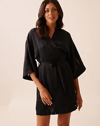 Shadow Stripe Satin Kimono
