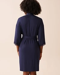 Lace Trim Modal Kimono