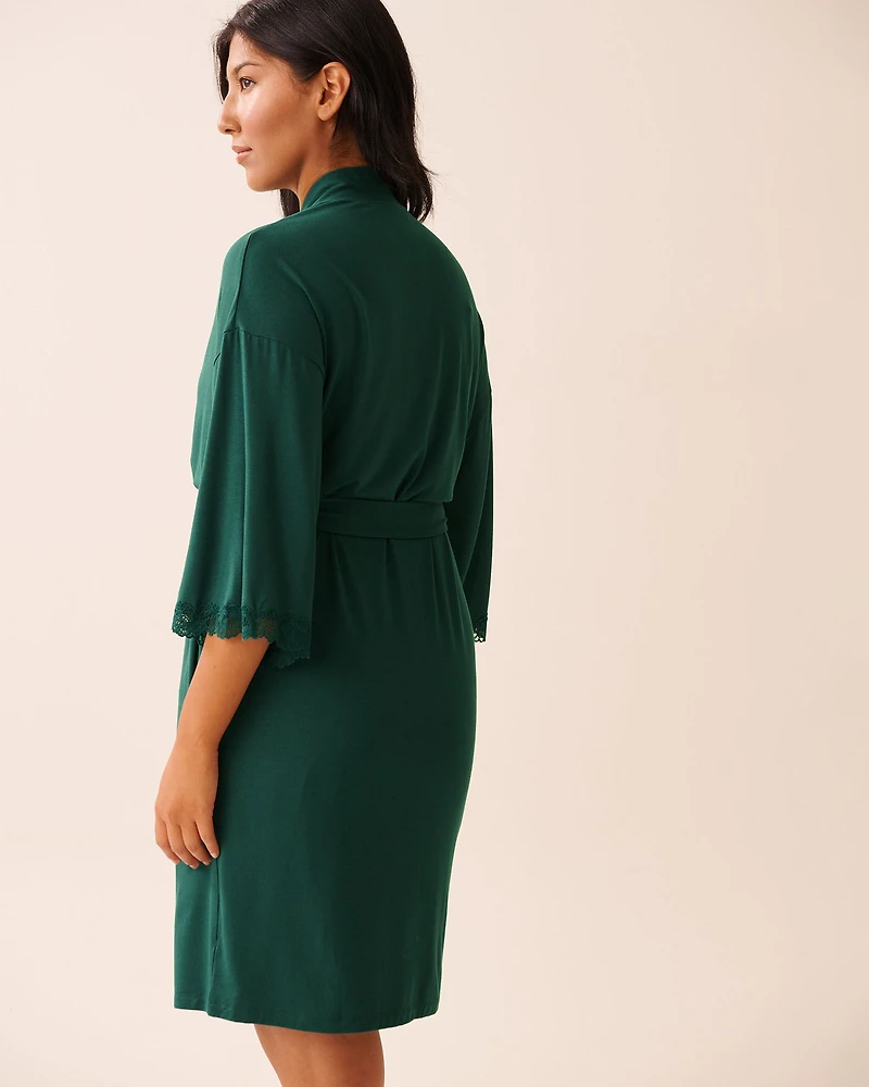 Lace Trim Modal Kimono