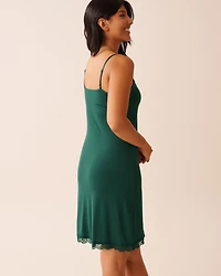 Lace Trim Modal Nightie with Shelf Bra