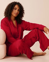 Long Sleeve Satin Pajama Set