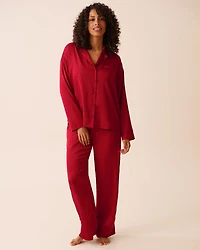 Long Sleeve Satin Pajama Set
