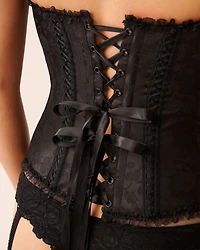 Satin Floral Jacquard Bustier