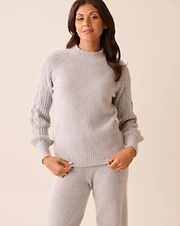 Cable Sleeve Knit Top