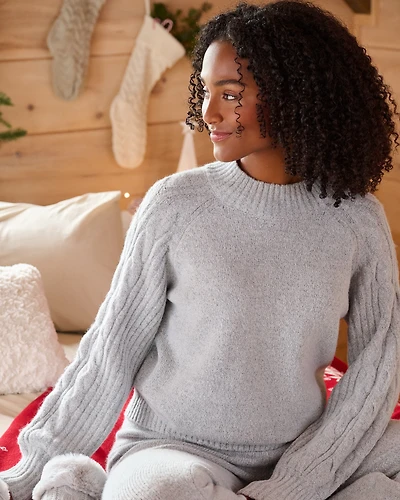 Cable Sleeve Knit Top