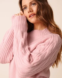 Cable Sleeve Knit Top