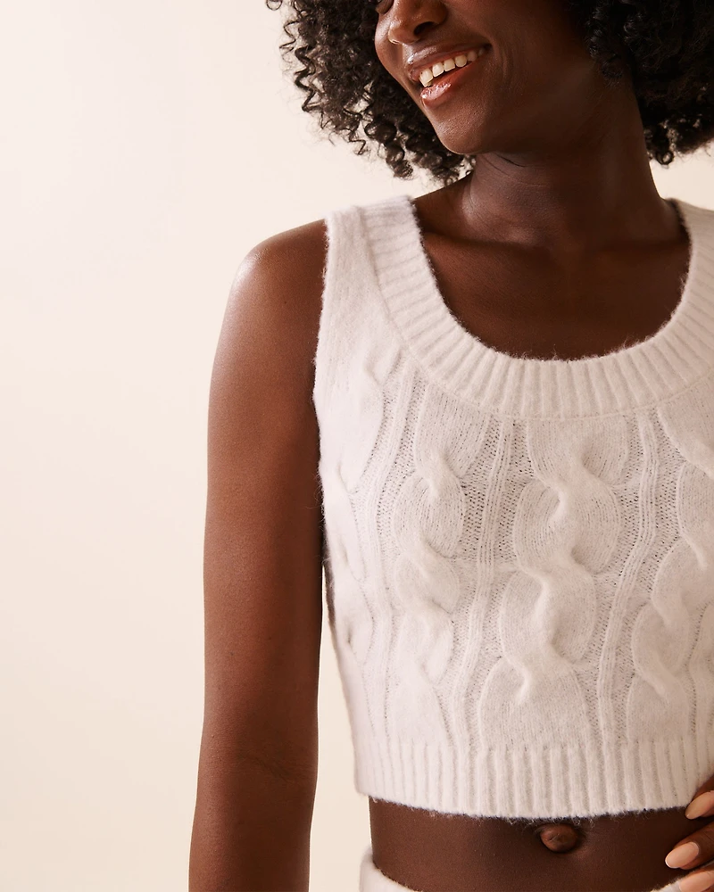 Camisole courte en tricot torsad