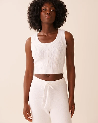 Camisole courte en tricot torsad