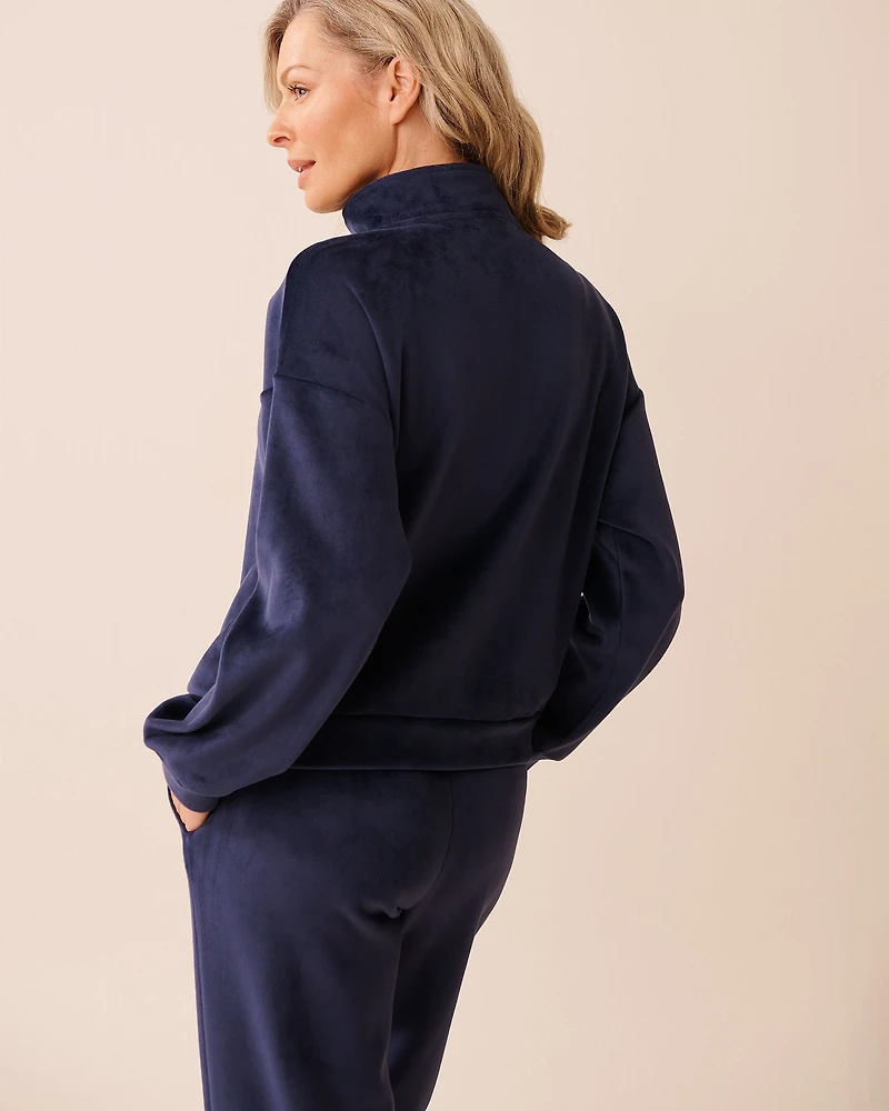 Chandail à fermeture éclair en velours