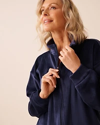 Velvet Zip-up Sweatshirt