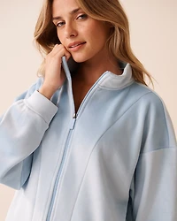 Velvet Zip-up Sweatshirt