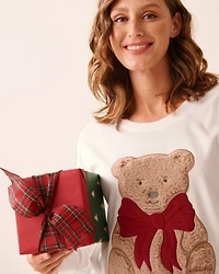 Chandail manches longues ourson en velours doux
