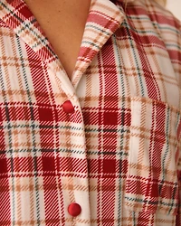 Farm Friends Print Soft Velour Button-down Shirt
