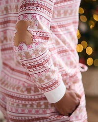 Sheep Print Waffle Knit Long Sleeve Shirt